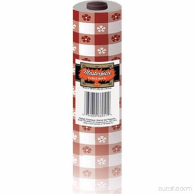Plastic Table Cover Roll, 40 x 100, Red Gingham 552049387